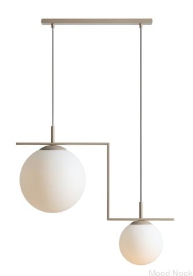 Lampa wisząca Zac 2 Metalowa Beżowa