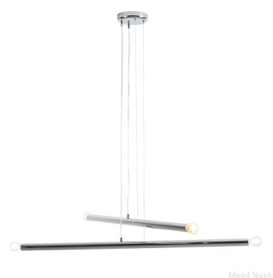 Lampa wisząca Tubo 4 Metalowa Srebrna Chromowana