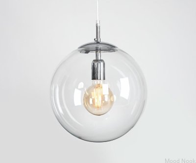 Lampa wisząca Globe Metalowa Srebrna Chromowana