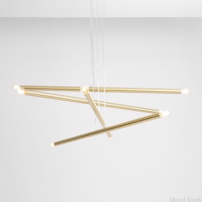 Lampa wisząca Tubo 8 Mosiężna