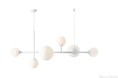 Lámpara colgante Dione 6 de metal blanco
