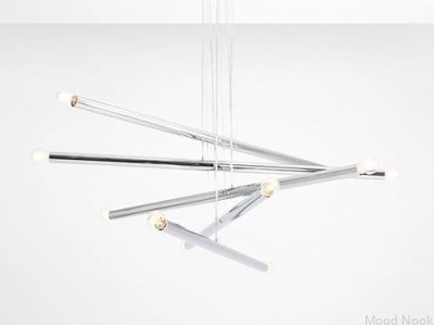 Lampa wisząca Tubo 10 Metalowa Srebrna Chromowana