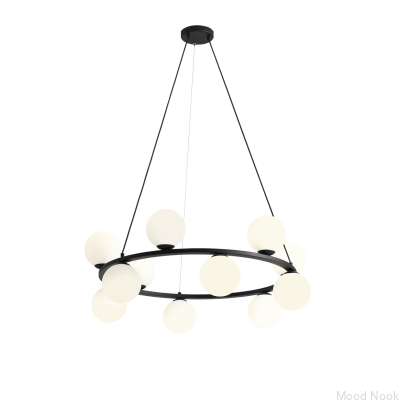 Lampa wisząca Krone 12 Metalowa Czarna