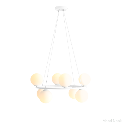 Lampa wisząca Krone 8 Metalowa Biała