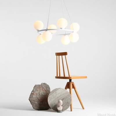 Lampa wisząca Krone 8 Metalowa Biała