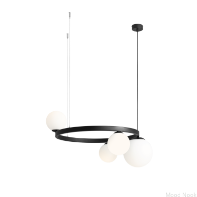 Lampa wisząca Garda 4 Ring Metalowa Czarna