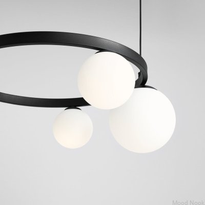 Lampa wisząca Garda 4 Ring Metalowa Czarna