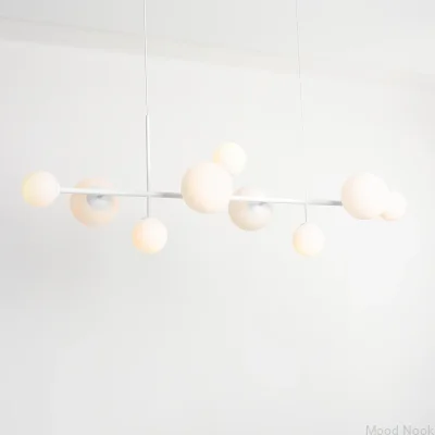 Lampa wisząca Dione 9 Metalowa Biała