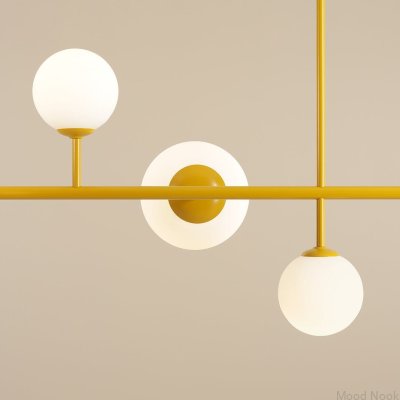 Lampa wisząca Dione 6 Metalowa Musztardowa
