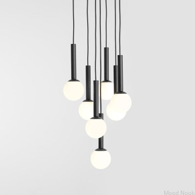 Lampa wisząca Riu 7 Ring Metalowa Czarna