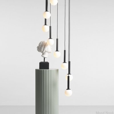 Lampa wisząca Riu 9 Ring Metalowa Czarna
