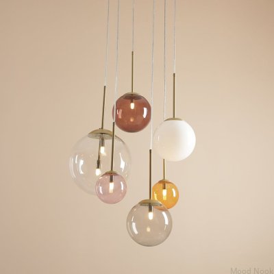 Lampa wisząca Bosso 6 Ring Multicolour Mosiężna
