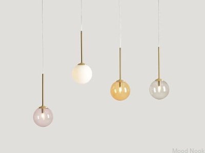 Lampa wisząca Bosso 4 Multicolour Mosiężna
