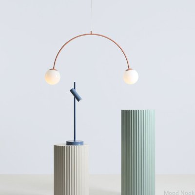 Lampa wisząca Una 2 Metalowa Koralowa