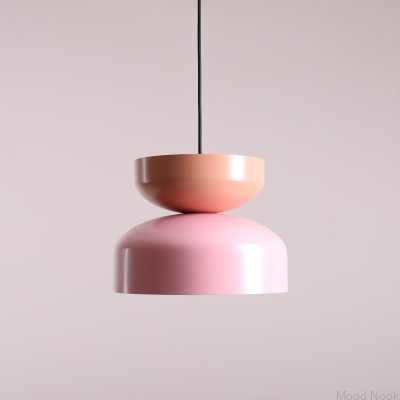 Lampa wisząca Tula Metalowa Różowa z Koralowym