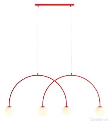 Lampa wisząca Una 4 Metalowa Czerowna