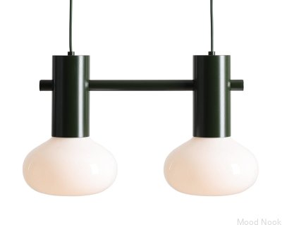 Lampe suspendue Flo 2 S en métal vert