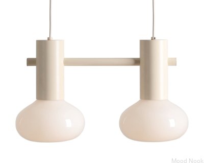 Lampe suspendue Flo 2 S en métal crème