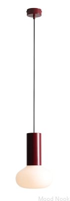 Lampe suspendue Flo S en métal rouge