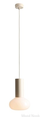 Lampe suspendue Flo S en métal crème