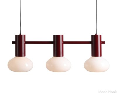 Lampe suspendue Flo 3 S en métal rouge