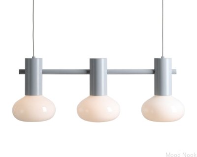 Lampe suspendue Flo 3 S en métal gris