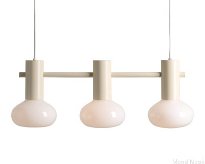 Lampe suspendue Flo 3 S en métal crème