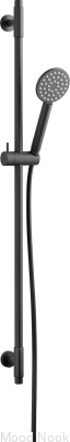 Barra de ducha con soporte de pared regulable ARM100 Latón Negro Mate