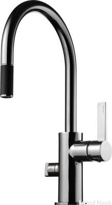 Grifo de cocina con caño extraíble y válvula para lavavajillas ARM385 Latón Plata Cromo