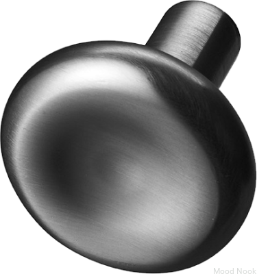Pomo para mueble Bean 30, latón, negro, cromo cepillado