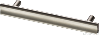 Bean 128 avlångt möbelhandtag, mässing, borstad nickel