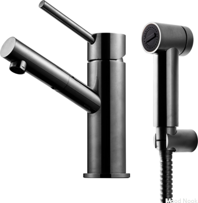 Grifo para lavabo y bidé de latón cromado negro BI069