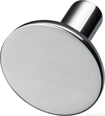 Möbelknopp Pastille 30, mässing, silver, krom