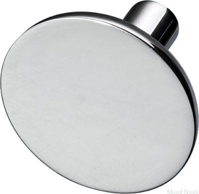 Möbelknopp Pastille 37, mässing, silver, krom