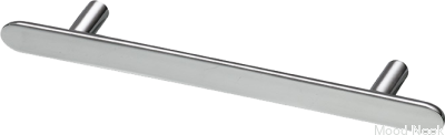 Pastille 128 avlångt möbelhandtag, mässing, silver, krom