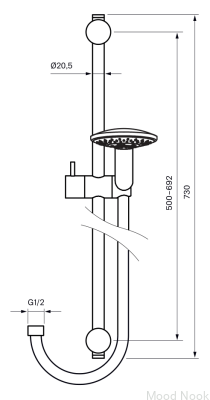 Barra de ducha con soporte de pared regulable ZSAL194 Latón Plata Cromo