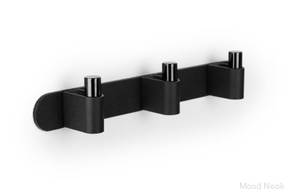 Настенная вешалка Casey Rack 340, алюминий, черный, полированный титан