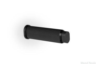 Tope de puerta de pared Brooklyn Wall 23 de aluminio cepillado negro