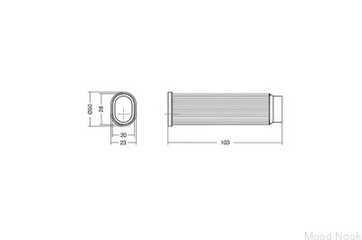 Tope de puerta de pared de aluminio Brooklyn Wall 23, color cava dorado, cepillado