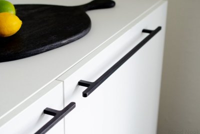Flat Line 430 svart aluminium avlångt möbelhandtag