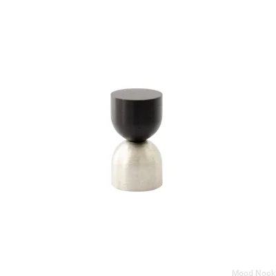 Kokeshi Mix 1832 Möbelknopp Svart Aluminium med Borstat Stål