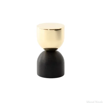 Kokeshi Mix 1832 Möbelknopp Polerad Mässing Olackerad med Svart Aluminium