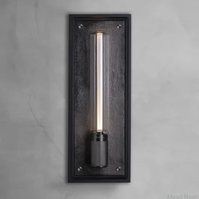 Caged Wet L vägglampa stål pistolmetall