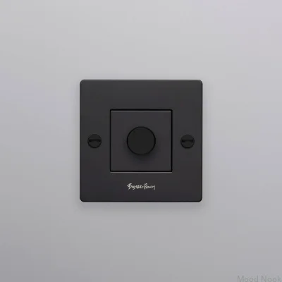 LED Cross 1G 250W Stål Svart Europeisk Standarddimmer med Logotyp