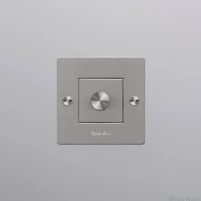 LED Cross 1G 250W Stål Silver Europeisk Standarddimmer med Logotyp