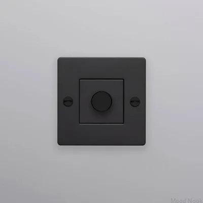 LED Cross 1G 250W Stål Svart Europeisk Standarddimmer utan logotyp