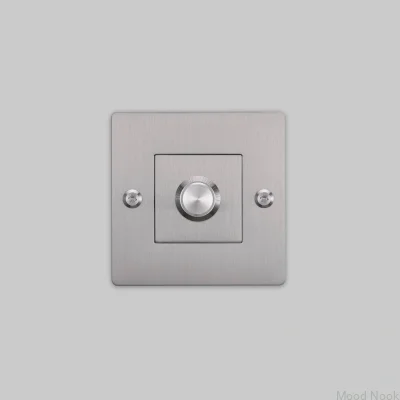 Dimmer med strömbrytare utan logotyp LED Linjär 1G 250W Stål Silver Europeisk Standard