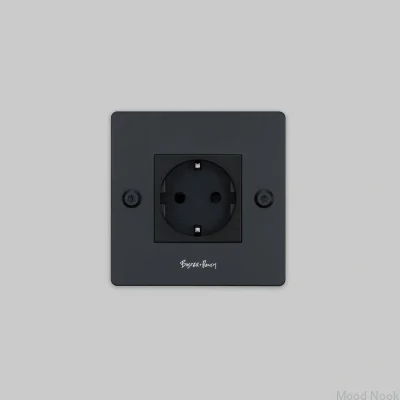 Enkelhylsa med logotyp Typ F Linjär 1G Stål Svart Europeisk standard