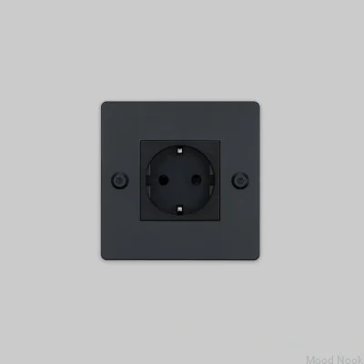 Enkelhylsa utan logotyp Typ F Linjär 1G Stål Svart Europeisk standard