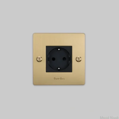 Enkelhylsa med logotyp Typ F Linjär 1G Mässing Europeisk Standard